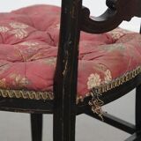 Set of 2 antique French Napoleon III chairs inlaid with mother-of-pearl