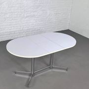 Table de repas ovale et extensible des années 50 chrome et formica
