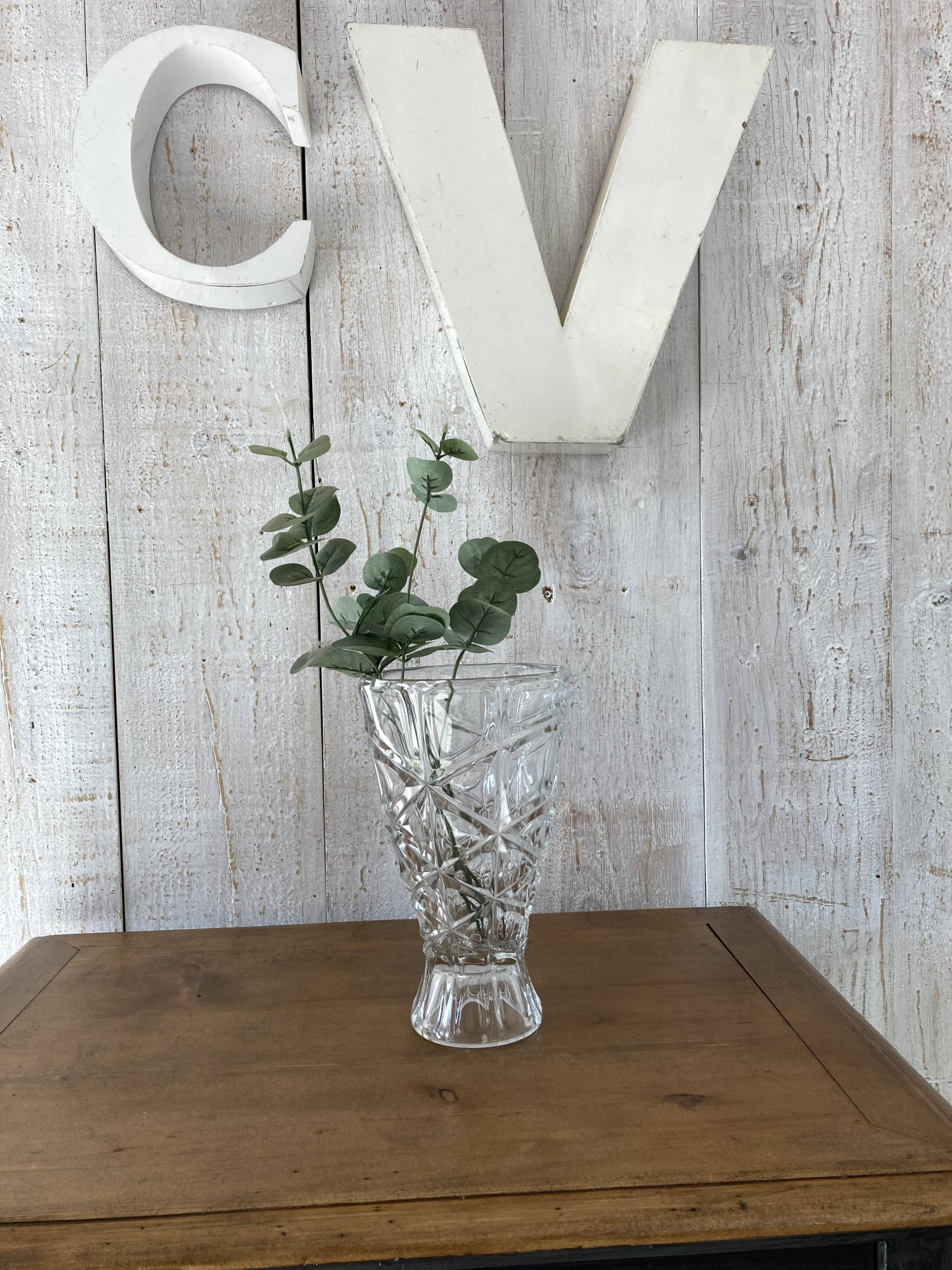 Cut crystal vase