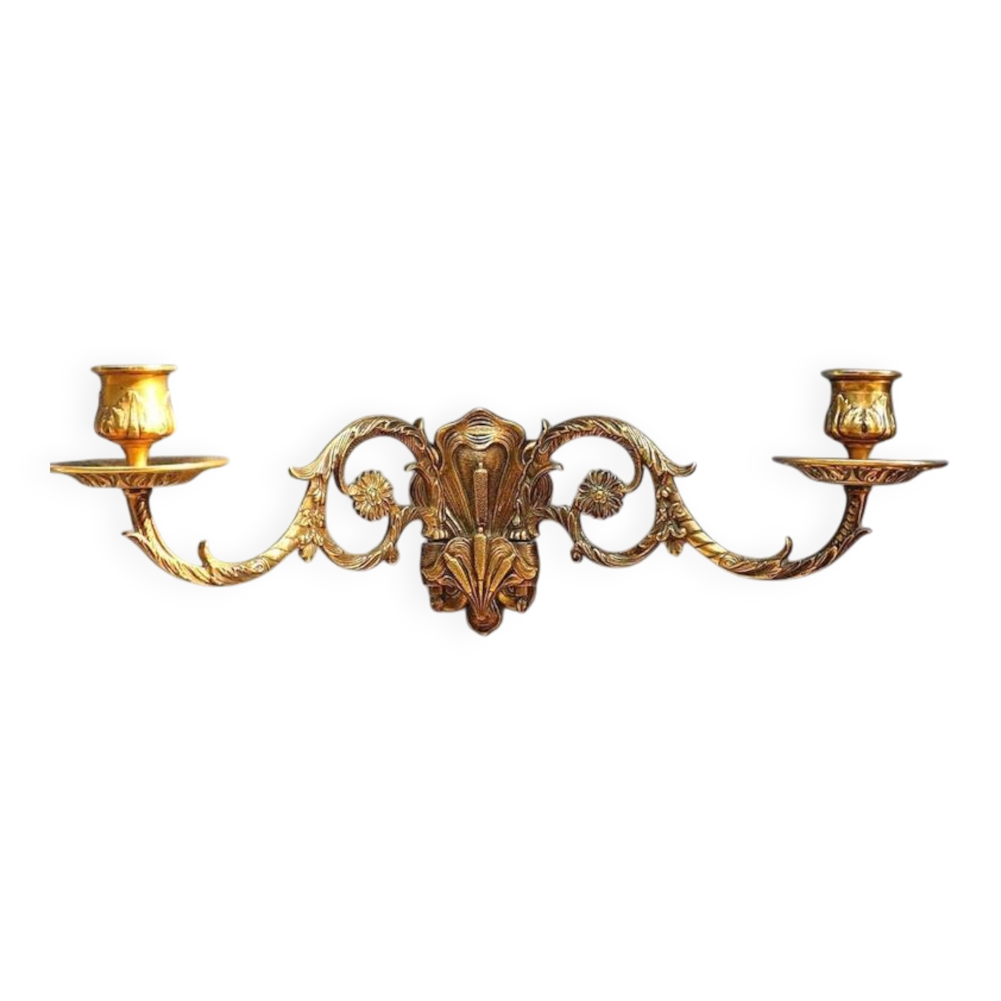 French Antique bronze piano wall candle sconce Art Nouveau stamped E MULLER