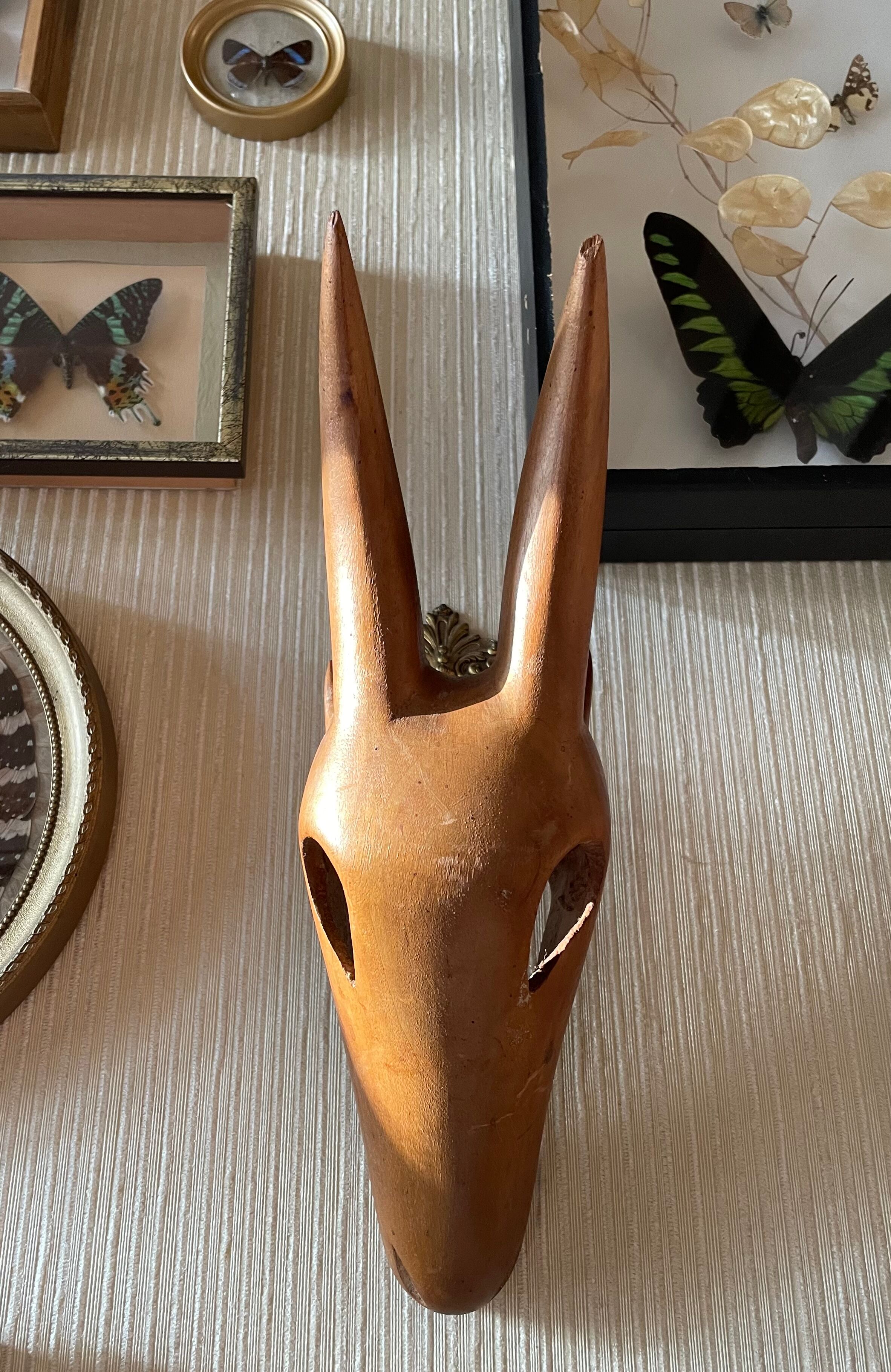 Wooden goat trophy