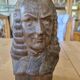 Buste de J.S Bach sculpté en bois - statuette vintage