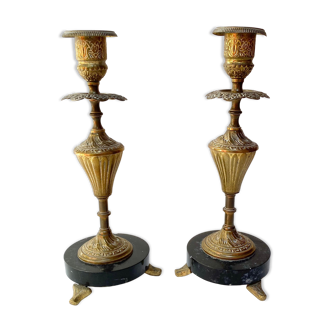 Pair of antique candle holders