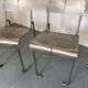 Chaises de salle à manger françaises Memphis Architectural en acier inoxydable, lot de 4, années 1980