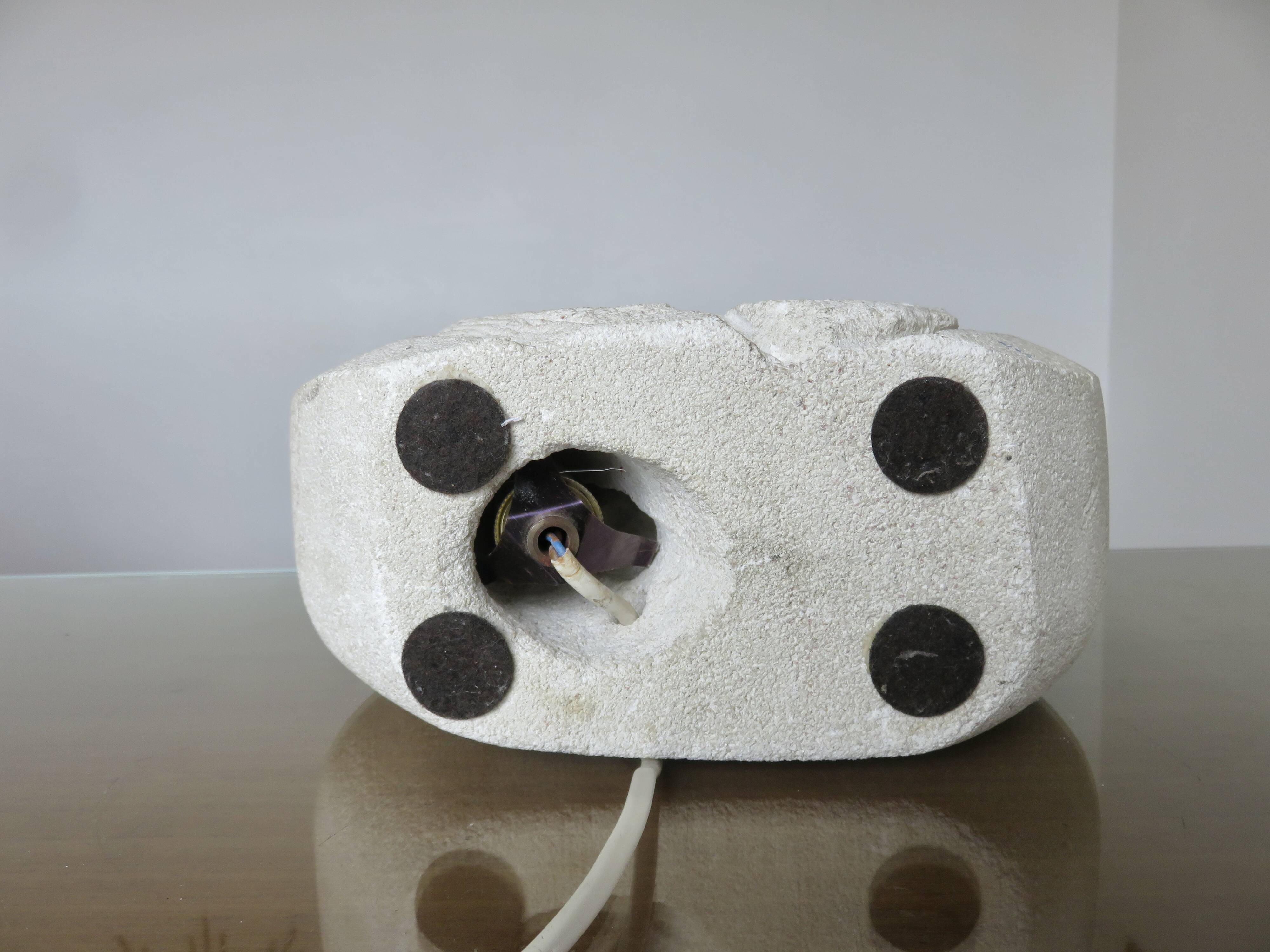 Stone sculpture lamp by Arsène Galisson, signed, 1980