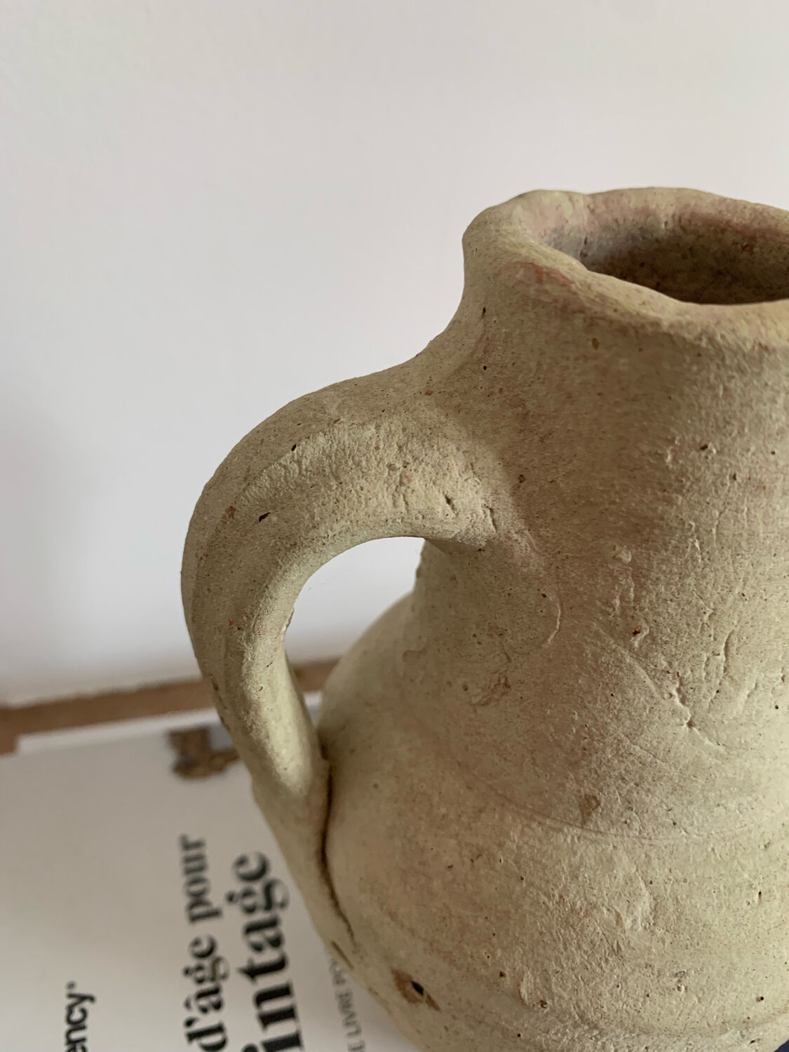 Vintage clay pot in minimalist style