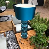 Blue blown glass lamp