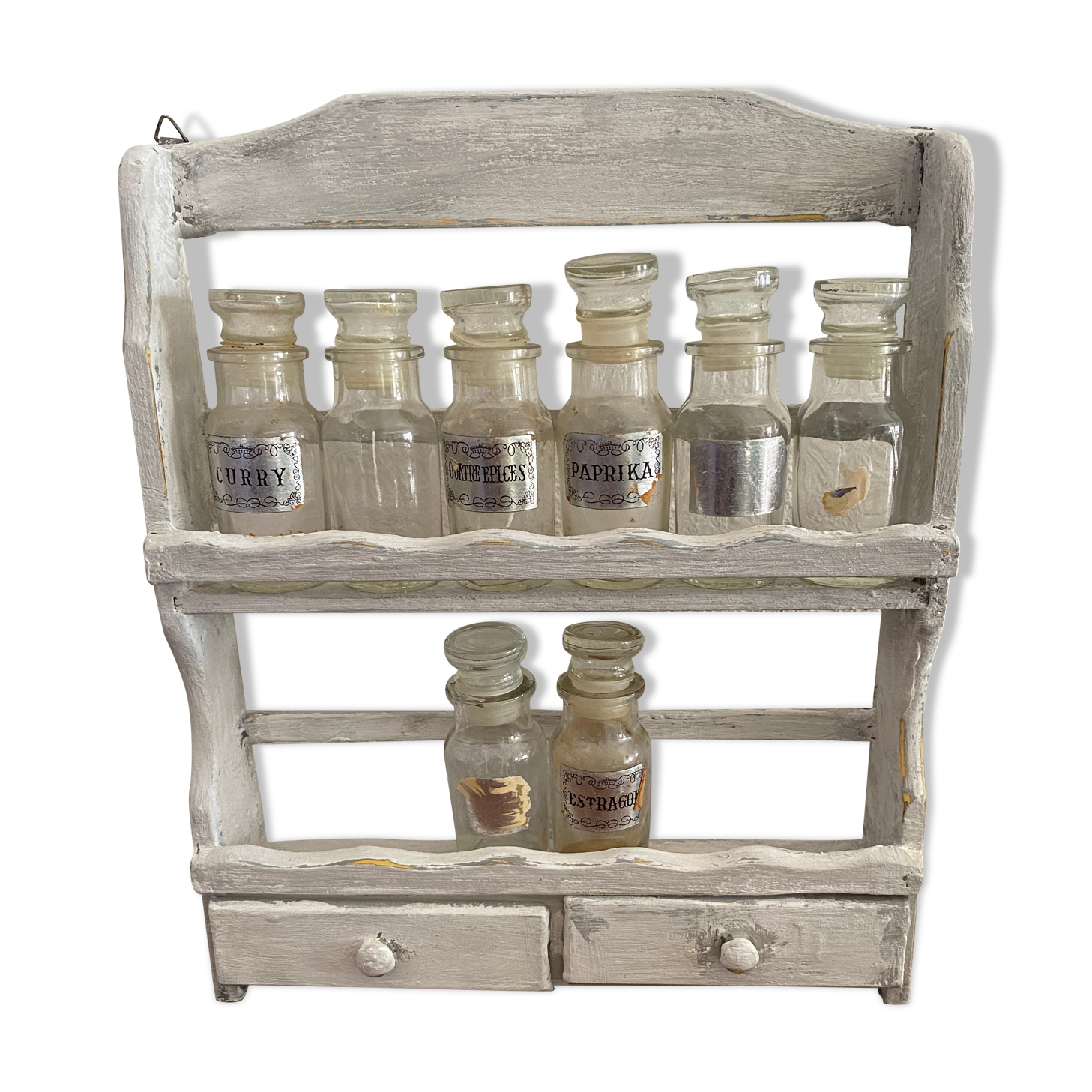 Wooden spice shelf in the 80s.