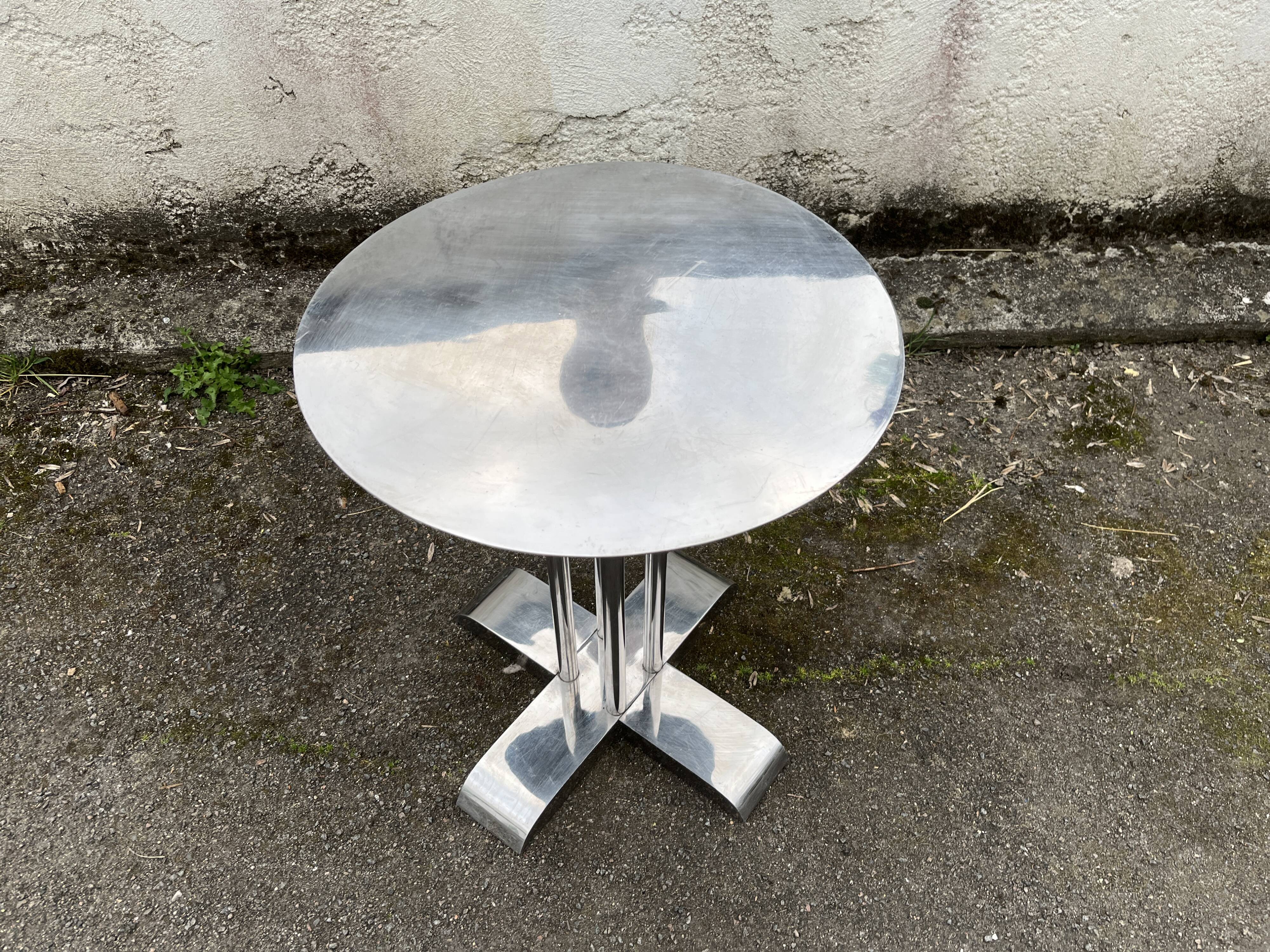 Modern round metal side table