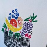 Bouquet de fleurs au pastel sec sur papier illustration originale