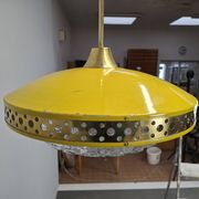1970s Ludib Mid-Century Pendant Lamp in Yellow Metal, Brass and Glass