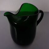 Italian green glass decanter and tumbler, 1960s, set of 7.