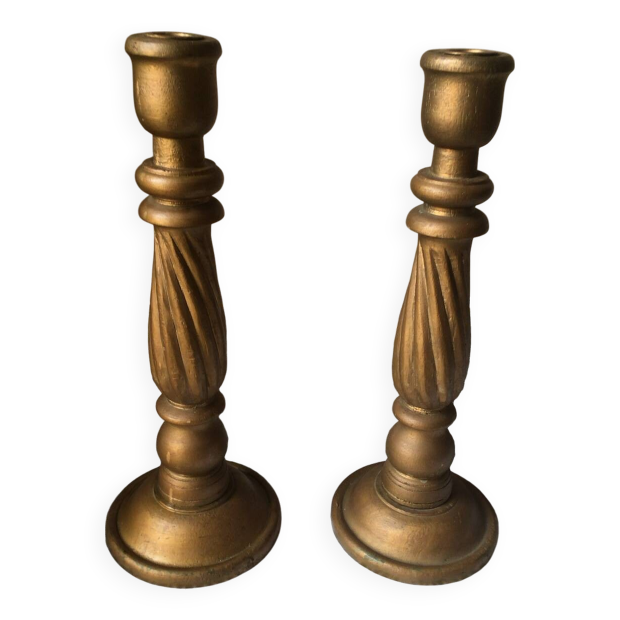 Large wooden candle holder