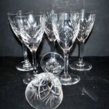 Set of 6 chantilly white wine glasses, cut crystal from saint-louis, h14cm