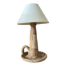 Cork table lamp, vintage ceramic