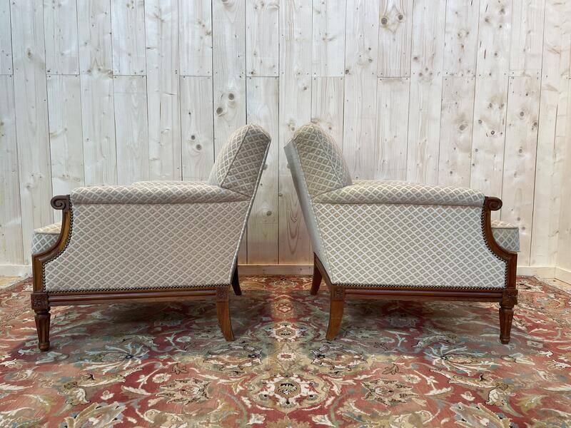 Louis XVI Living Room Sofa and Pair of Bergeres