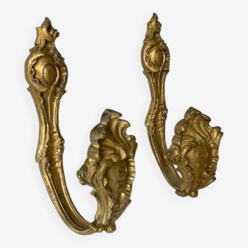 Pair of old gilded bronze curtain tiebacks, late 19th century