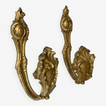 Paire d'embrasses de rideaux en bronze doré anciennes, fin XIXème