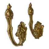 Pair of old gilded bronze curtain tiebacks, late 19th century