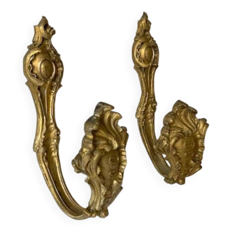 Pair of old gilded bronze curtain tiebacks, late 19th century