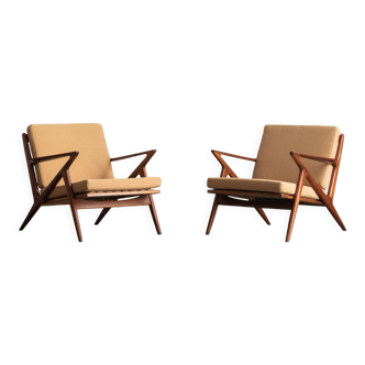 Set of two Z-chairs by Poul Jensen for Selig OPE, Denmark, 1950s