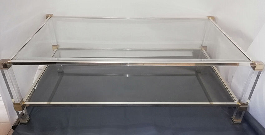 Pierre Vandel coffee table model Altu Glass and altuglas