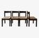 Lot of 4 modernist chairs in solid wood, leather and straw, Italy 1970.