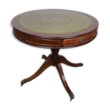 English game table leather tray and lion foot