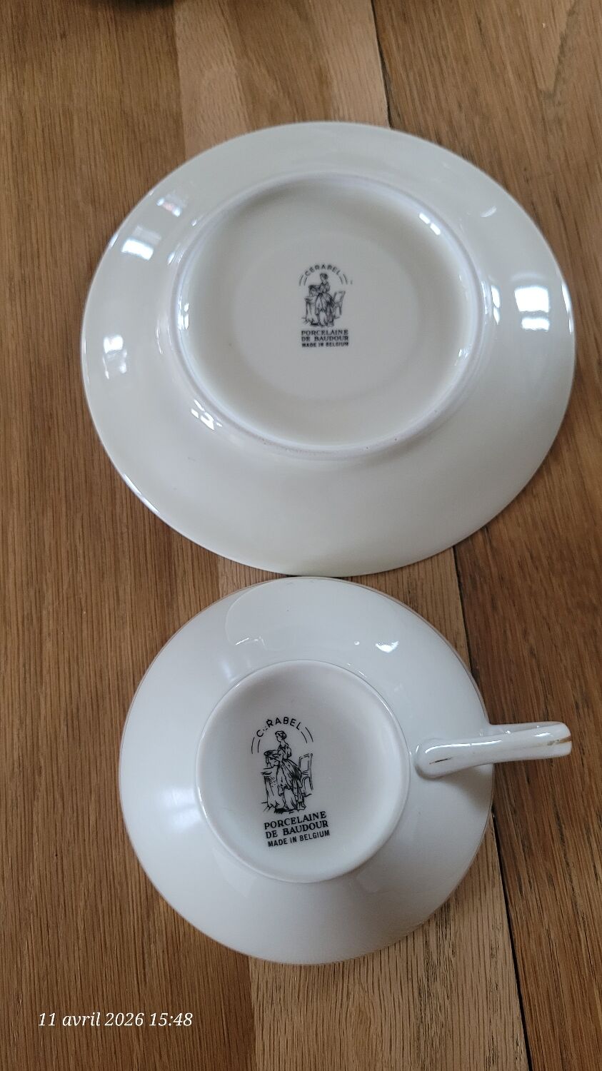 6 vintage Baudour Cerabel cups and saucers