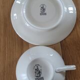 6 vintage Baudour Cerabel cups and saucers
