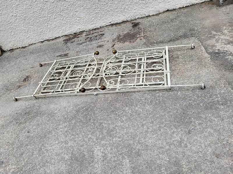 Small 2-tier metal and wooden stand 1960