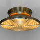 Brass colored aluminium pendant light by Carl Thore for Granhaga Metall. Sweden 1970s.