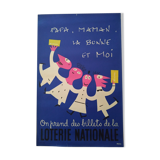 Affiche ancienne loterie nationale de Grove 1955