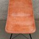 Set of 6 leather chairs with black metal frame