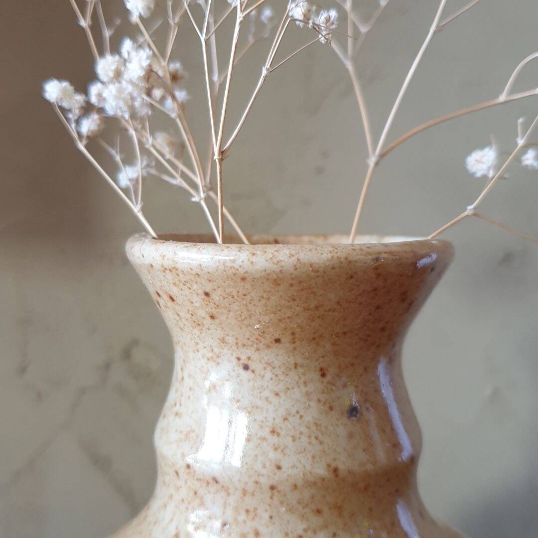 Beige glazed stoneware vase