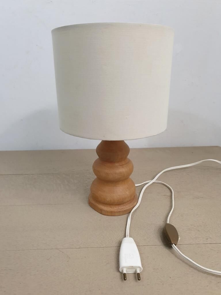 Lampe vintage en bois naturel