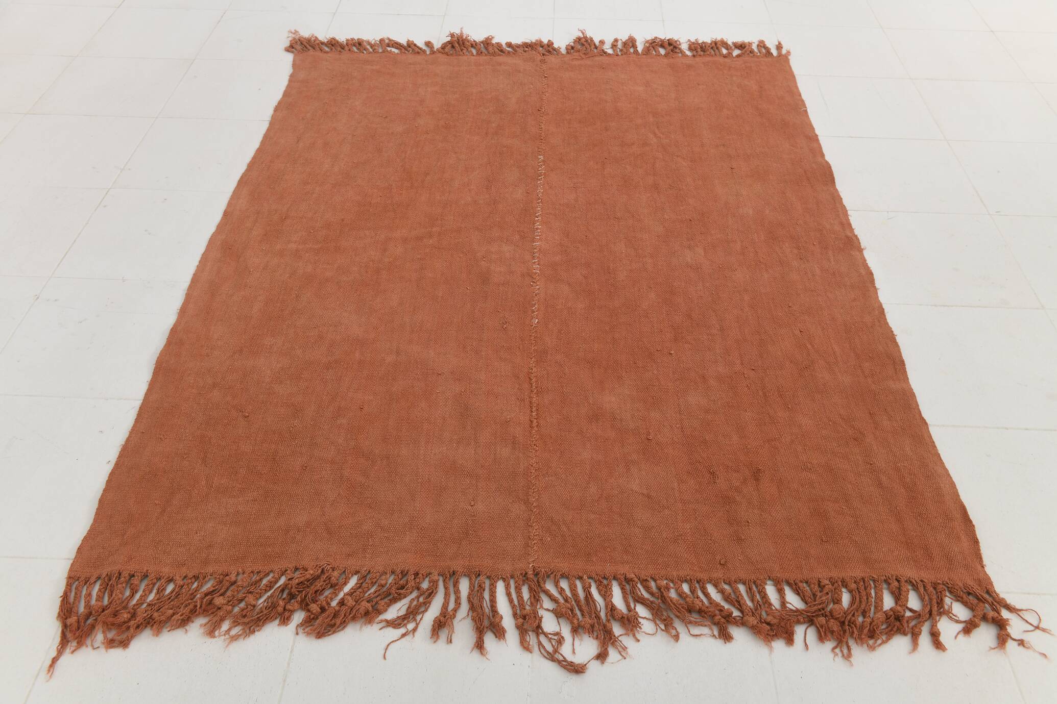 5x7 Terracotta & Brunt Orange Vintage Kilim Rug, 167x210Cm