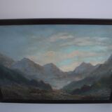 Hand painted painting, oil on fiberboard, signed, Czechoslovakia, 1960's.