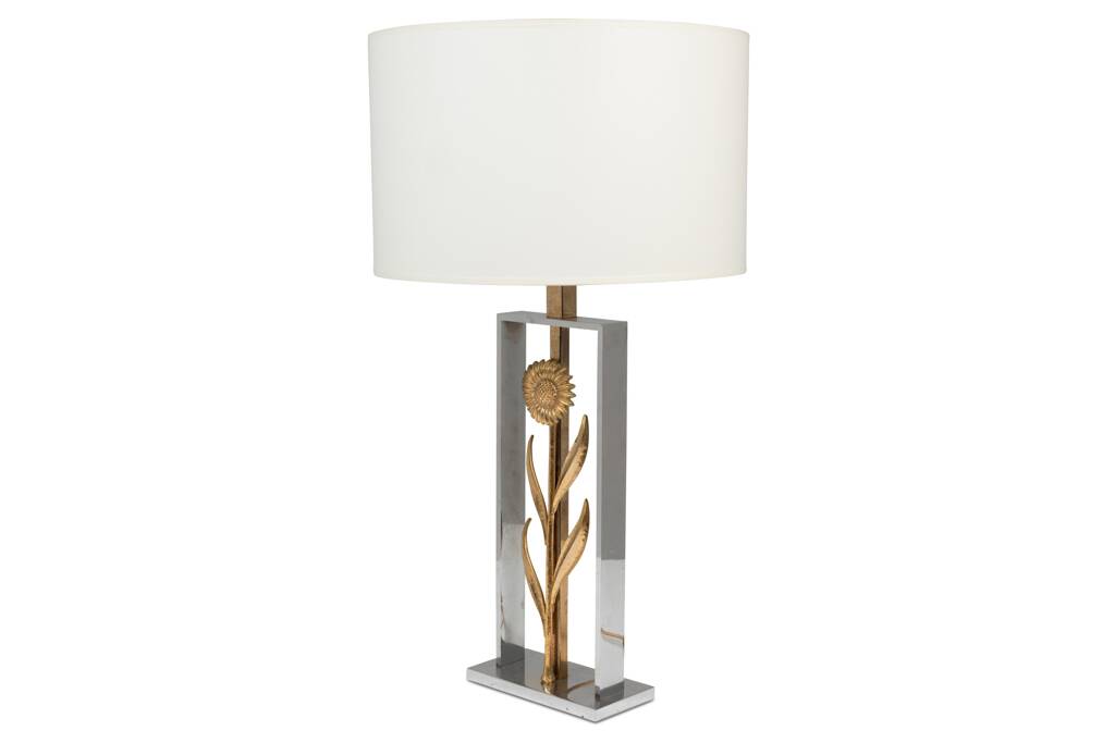 Maison Charles, attributed to. Pair of sunflower lamps. 1970s.