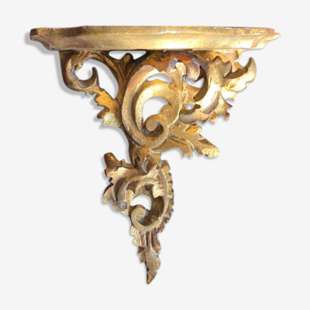 Vintage wall console in gilded wood, Italy