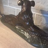 Large ancient sculpture – Reclining Greyhound after P.J. Mêne – edition