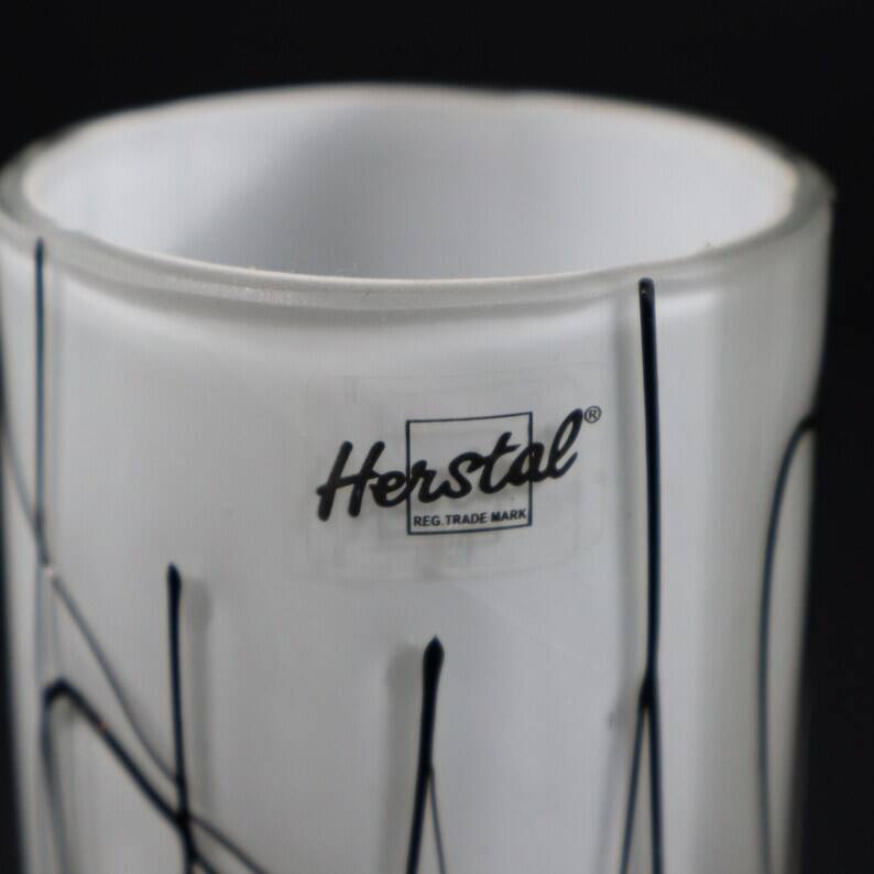 3 glass table lamps by Herstal, Denmark 1980