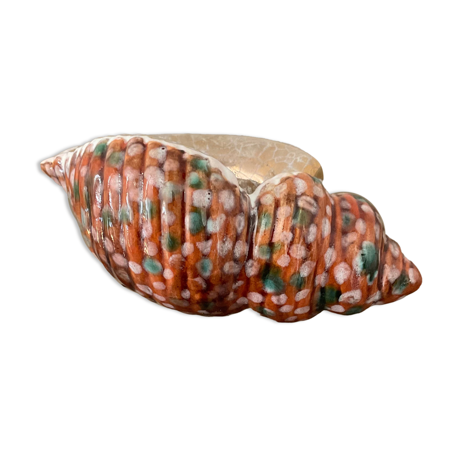 Empty pocket Vallauris vintage ceramic shell signed