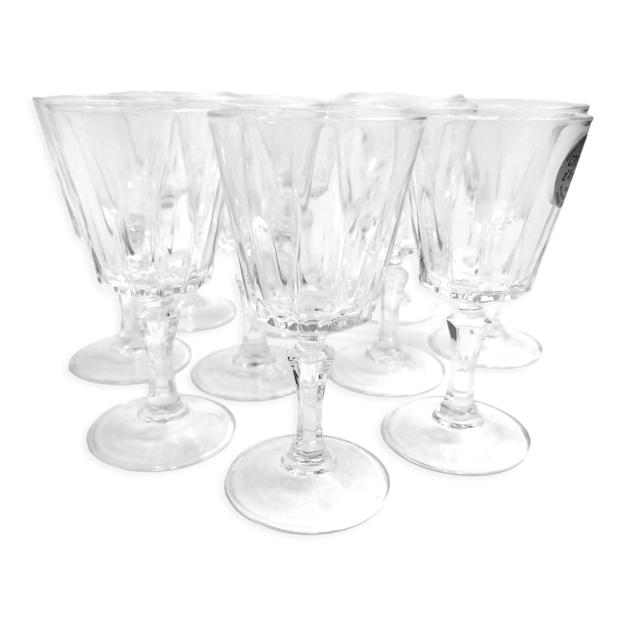 Set of 8 crystal liqueur glasses from Arques Versailles model