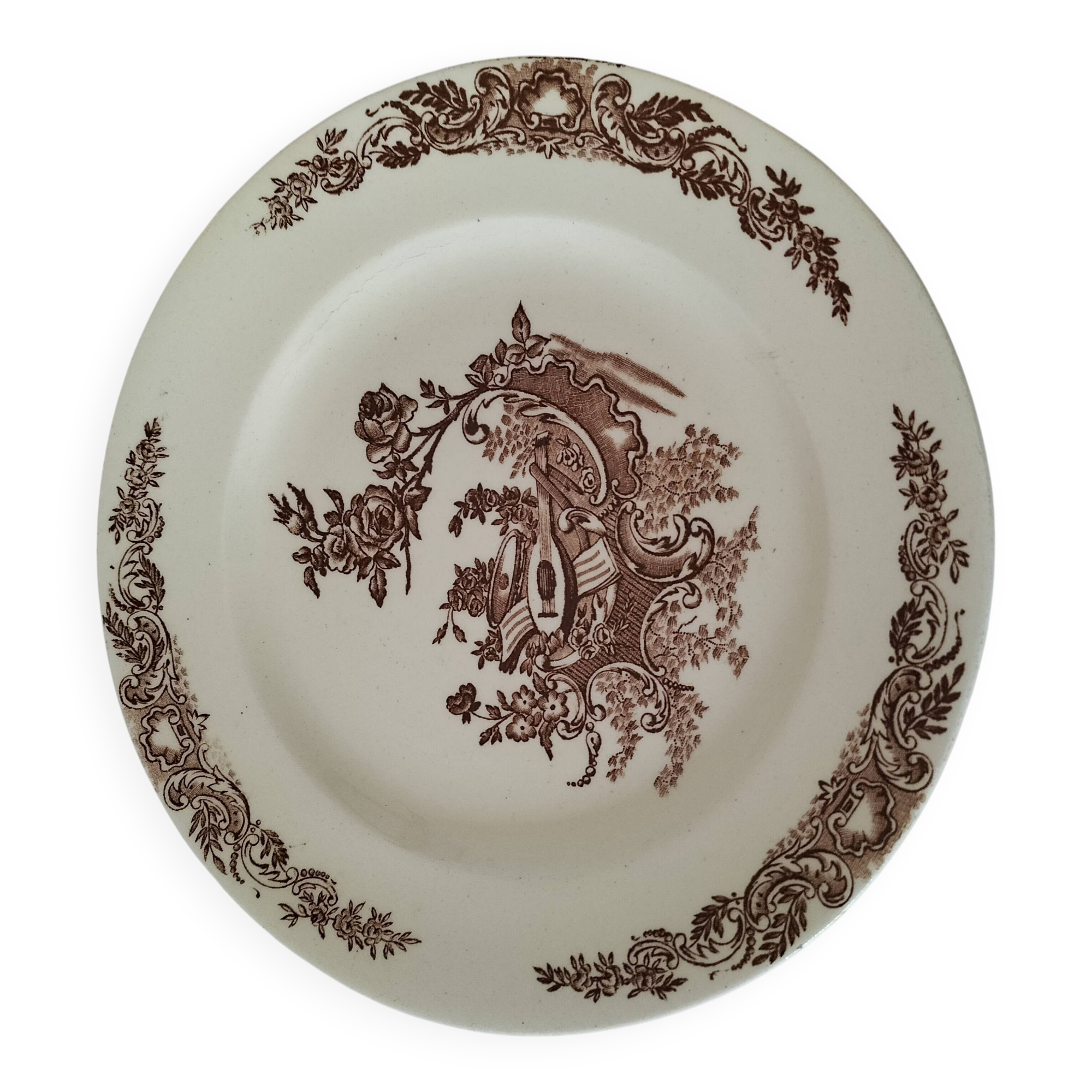 Louis XV model plate with chocolate decoration Clairefontaine Sanejouand & Graves