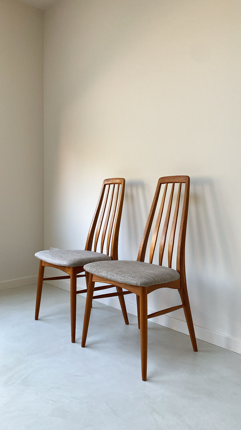 Six Vintage Wooden Dining Chairs Danish From Koefoed Hornslet