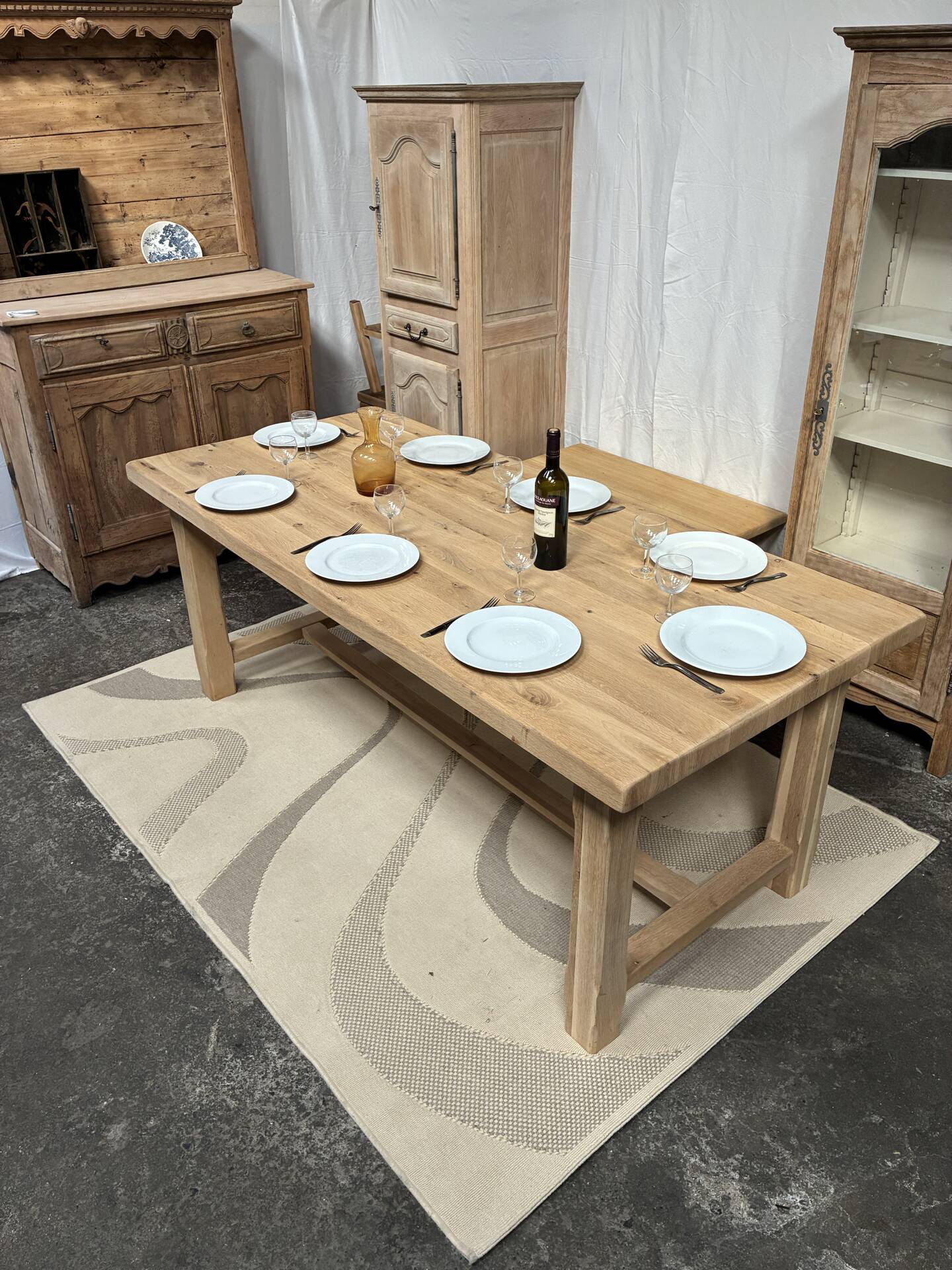 Solid oak farmhouse table