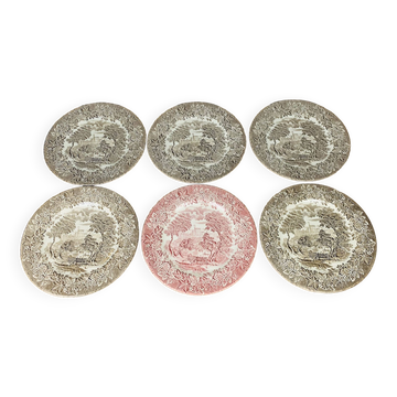 6 English ironstone plates