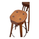 Tabouret de bar X 3 , tabouret bois et métal, tabouret brustaliste, tabouret haut