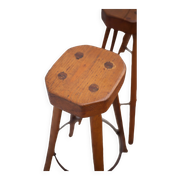 Bar stool X 3, wood and metal stool, brustalist stool, high stool